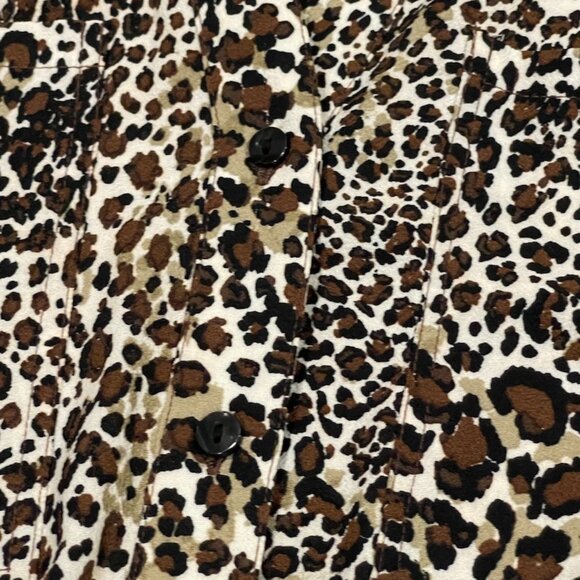 Leopard Cheetah Belted Shirt Dress Size XS - Picture 5 of 10